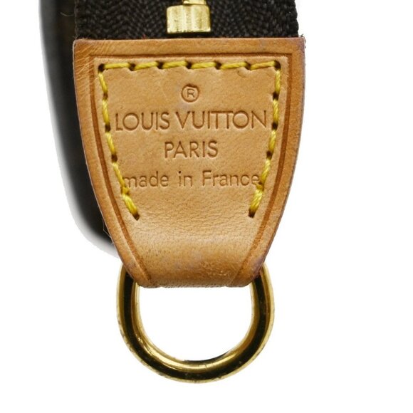 LOUIS VUITTON Logo BUCKET GM Pouch Bag Monogram Leather Brown France - Picture 8 of 13